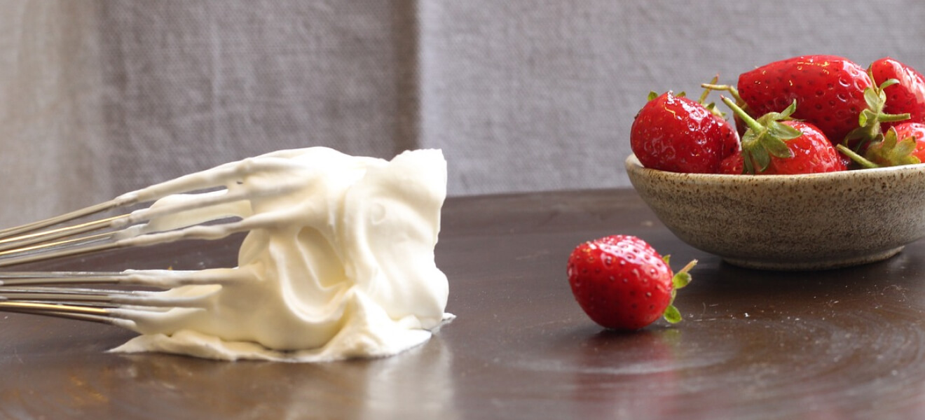いちごとクリームの写真